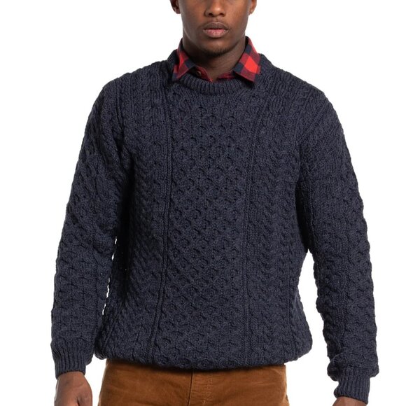 NWT Rue St-Patrick Worsted Wool Aran Cable Knit Sweater XXL Fisherman Nautical - Picture 1 of 8